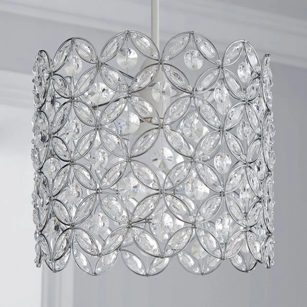 Arden Floral Chrome Easy Fit Pendant Shade 2 Arden Floral Chrome Easy Fit Pendant Shade - Image 2