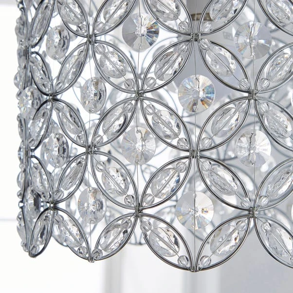 Arden Floral Chrome Easy Fit Pendant Shade 3 Arden Floral Chrome Easy Fit Pendant Shade - Image 3