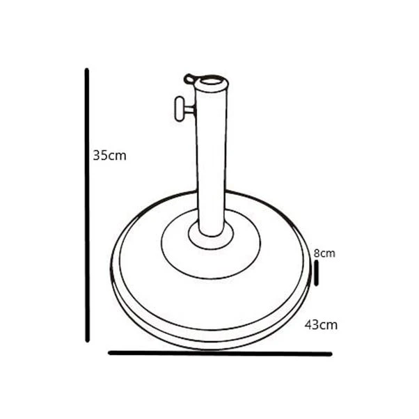 Black Concrete Parasol Base 3 Black Concrete Parasol Base - Image 3