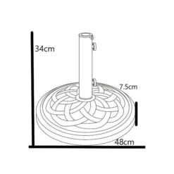Bronze Antique Scroll Concrete 13kg Parasol Base -EGLO Shop 1000112757 alt09