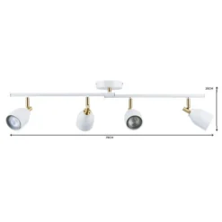 Clio 4 Light White Semi Flush Spotlight Bar -EGLO Shop 1000119712 alt06