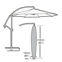 Garland Cantilever Parasol Cover In Black -EGLO Shop 1000122563 alt02