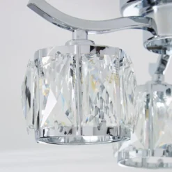 Kleio 3 Light Glass Chrome Semi Flush Ceiling Light -EGLO Shop 1000157757 alt02