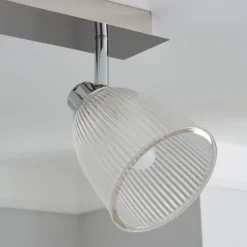 Bremont 2 Light Ribbed Glass Bathroom Semi Flush Spotlight Bar -EGLO Shop 1000157769 alt02