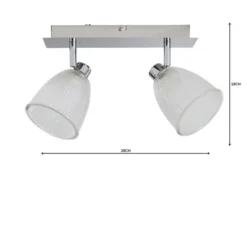Bremont 2 Light Ribbed Glass Bathroom Semi Flush Spotlight Bar -EGLO Shop 1000157769 alt04