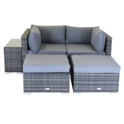Multifunctional 2 Seater Grey Lounger Set -EGLO Shop 1000162687 alt02