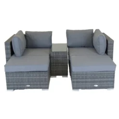Multifunctional 2 Seater Grey Lounger Set -EGLO Shop 1000162687 alt03