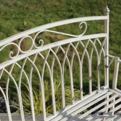 Wrought Iron 2 Seater White Bench 7 Wrought Iron 2 Seater White Bench -EGLO Shop 1000162710 alt02