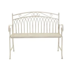 Wrought Iron 2 Seater White Bench 8 Wrought Iron 2 Seater White Bench -EGLO Shop 1000162710 alt03