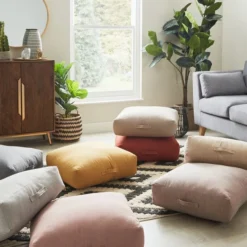 Global Blush Slub Floor Cushion 8 Global Blush Slub Floor Cushion -EGLO Shop 1000165122 alt05