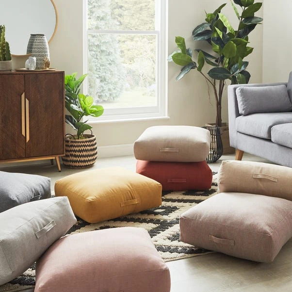 Global Blush Slub Floor Cushion 4 Global Blush Slub Floor Cushion - Image 4