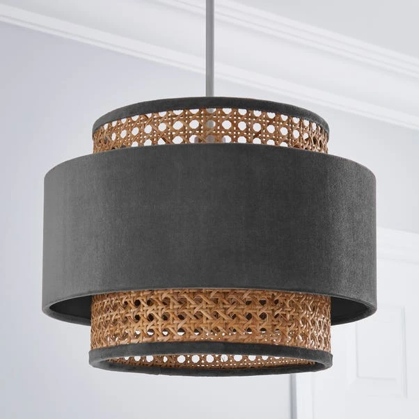 Nova Velvet And Cane Lamp Shade 2 Nova Velvet And Cane Lamp Shade - Image 2