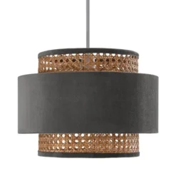 Nova Velvet And Cane Lamp Shade 9 Nova Velvet And Cane Lamp Shade -EGLO Shop 1000181511 alt05