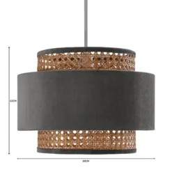 Nova Velvet And Cane Lamp Shade 10 Nova Velvet And Cane Lamp Shade -EGLO Shop 1000181511 alt07