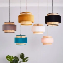 Nova Velvet And Cane Lamp Shade 11 Nova Velvet And Cane Lamp Shade -EGLO Shop 1000181511 alt08