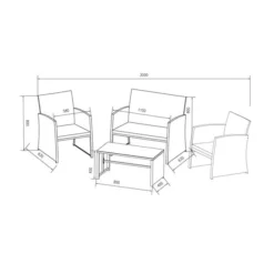 Cancun 4 Seater Rattan Grey Conversation Set -EGLO Shop 1000183659 alt09