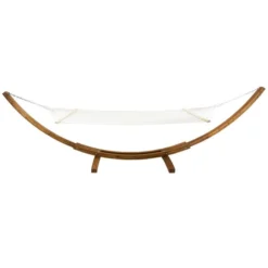 Extra Large Wooden Hammock With Arc Stand Cream Canvas -EGLO Shop 1000185575 alt03
