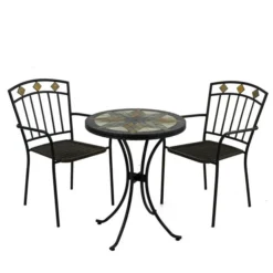 Memphis 60cm Bistro Table Set With 2 Mayfield Chairs