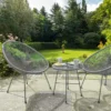 Monaco 2 Seater Grey Egg Chair Bistro Set