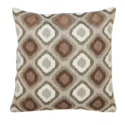 Chenille Diamond Ikat Natural Cushion Cover
