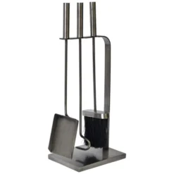 Ivyline Pewter 3 Piece Fireside Set