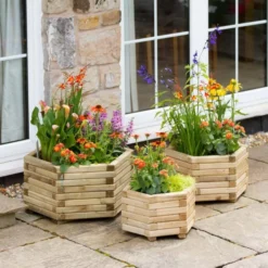 Marford Hexagonal Set Of Three Planters