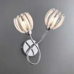 Rosa 2 Light Chrome Wall Light