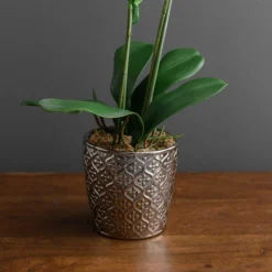 Artificial Orchid White In Silver Pot 7 Artificial Orchid White In Silver Pot -EGLO Shop 30647592 alt03
