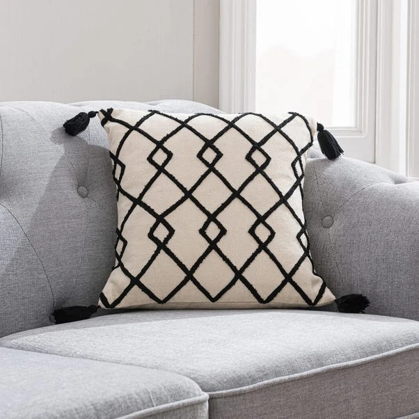 Global Trellis Tassel Cushion Cover 1 Global Trellis Tassel Cushion Cover