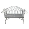 Wrought Iron 2 Seater Grey Bench