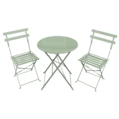 Heritage 2 Seater Green Folding Metal Bistro Set