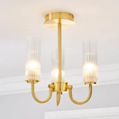 Dorma Henstone Bathroom Semi Flush Ceiling Light