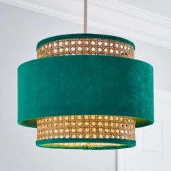 Nova Velvet And Cane Lamp Shade
