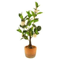 Artificial Camellia Tree In Terracotta Plant Pot -EGLO Shop 30724533 alt04