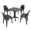 Ponente 4 Seater Anthracite Dining Set With Eolo Chairs