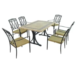 Charleston 6 Seater Dining Set With Ascot Chairs