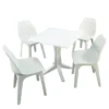 Ponente 4 Seater White Dining Set With Eolo Chairs