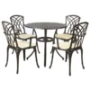 Cast Aluminium 4 Seater Round Bronze Dining Set
