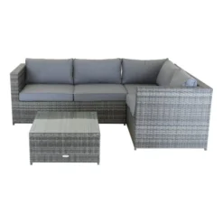 Rattan Grey Corner Sofa And Coffee Table 5 Rattan Grey Corner Sofa And Coffee Table -EGLO Shop 30726005 alt02