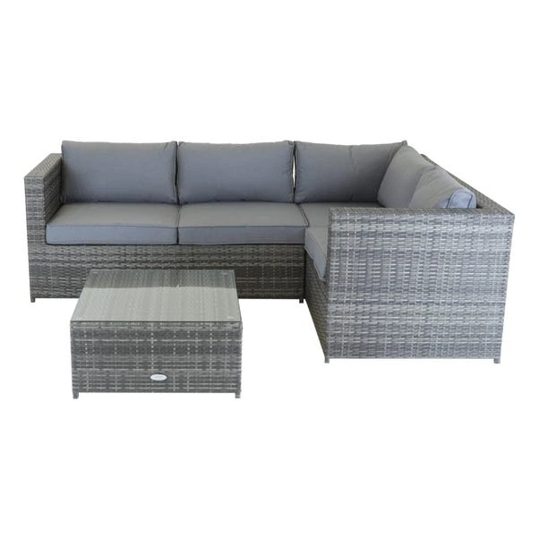 Rattan Grey Corner Sofa And Coffee Table 3 Rattan Grey Corner Sofa And Coffee Table - Image 3