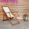 Eucalyptus Cream Wooden Deck Chair