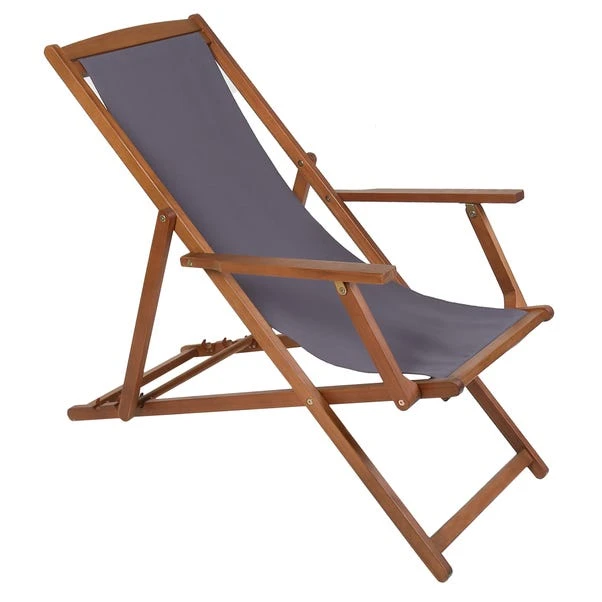 Eucalyptus Grey Wooden Deck Chair 2 Eucalyptus Grey Wooden Deck Chair - Image 2
