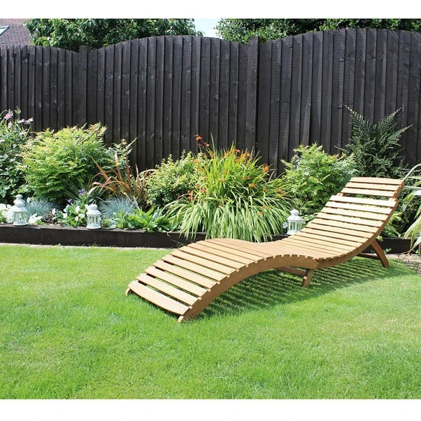 Acacia Folding Curved Wooden Lounger 1 Acacia Folding Curved Wooden Lounger