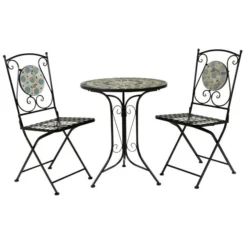 Blue Mosaic Bistro Set