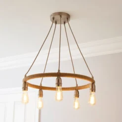 Shelley Rope 5 Light Hoop Ceiling Light