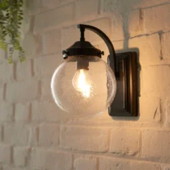 Twain Globe Glass Compact Outdoor Wall Light