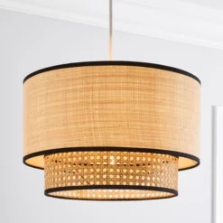 Malika Cane 2 Tier Easy Fit Pendant Shade