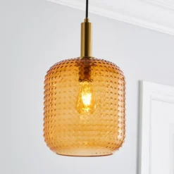 Amber Retro Pendant Light