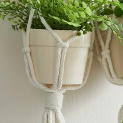 Macrame Double Hanging Ceramic Plant Pot -EGLO Shop 30732436 alt03