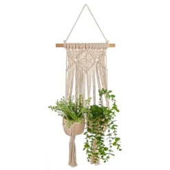 Macrame Double Hanging Ceramic Plant Pot -EGLO Shop 30732436 alt04